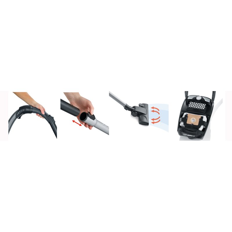 SEVERIN aspirateur S'Power Snowwhite BC 7045, filtre HEPA, 750 watts, gris platine